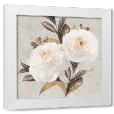 Peonies White Modern Wood Framed Art Print by Blue, Nina