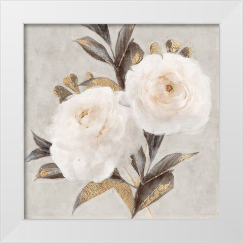 Peonies White Modern Wood Framed Art Print by Blue, Nina