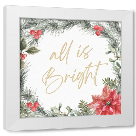 All is Bright White Modern Wood Framed Art Print by Blue, Nina