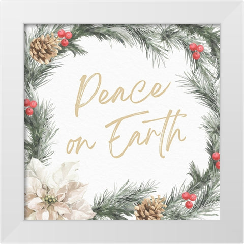 Peace on Earth White Modern Wood Framed Art Print by Blue, Nina
