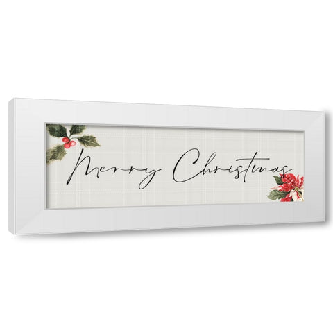 Merry Christmas White Modern Wood Framed Art Print by Blue, Nina