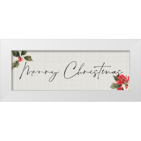 Merry Christmas White Modern Wood Framed Art Print by Blue, Nina