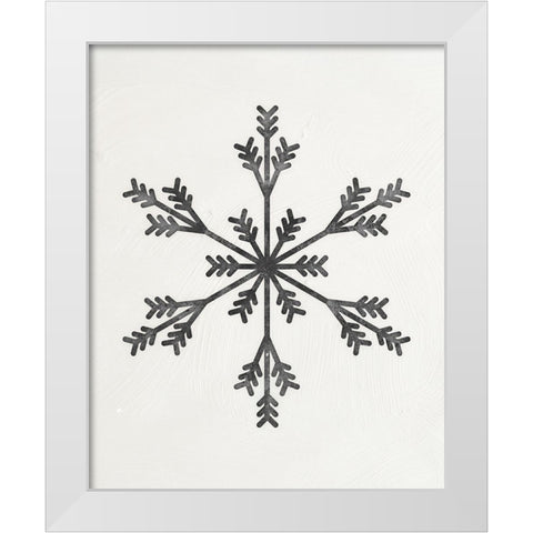 Modern Snowflake II White Modern Wood Framed Art Print by Blue, Nina