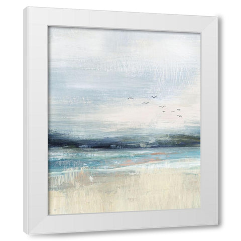 Coastal Birds White Modern Wood Framed Art Print by Blue, Nina