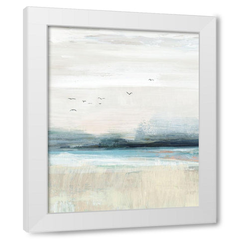 Coastal Birds II White Modern Wood Framed Art Print by Blue, Nina