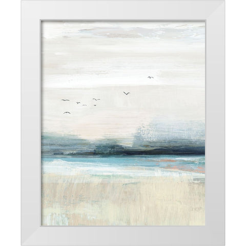Coastal Birds II White Modern Wood Framed Art Print by Blue, Nina