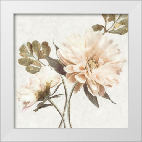 Delicate White Modern Wood Framed Art Print by Blue, Nina