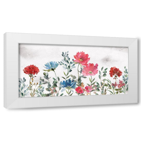 Wildflowers White Modern Wood Framed Art Print by Blue, Nina