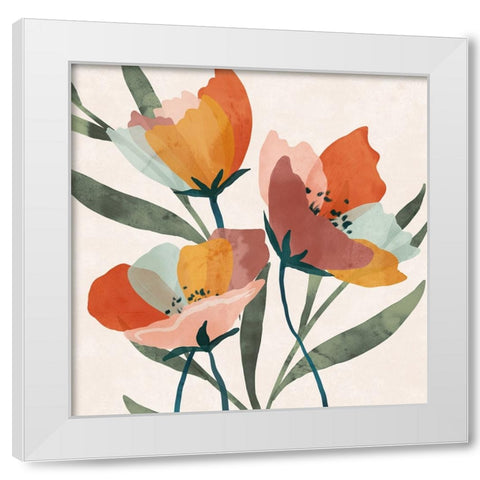 Summer Bouquet II White Modern Wood Framed Art Print by Blue, Nina