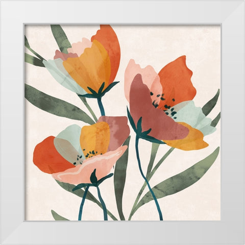 Summer Bouquet II White Modern Wood Framed Art Print by Blue, Nina