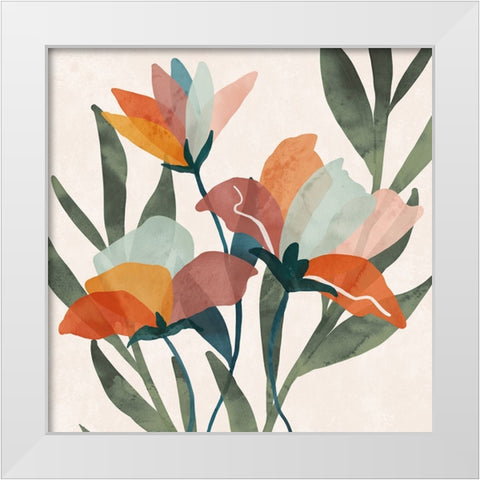 Summer Bouquet III White Modern Wood Framed Art Print by Blue, Nina