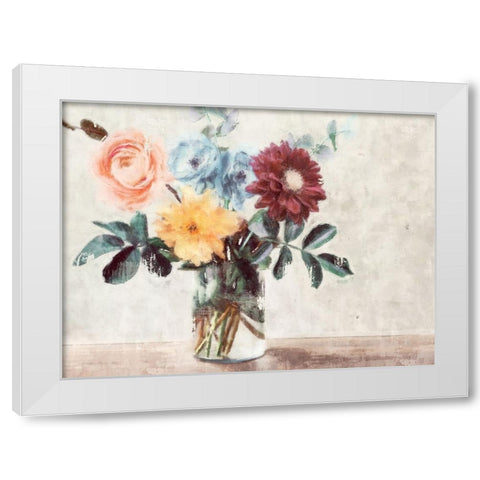 Summer Bouquet White Modern Wood Framed Art Print by Blue, Nina