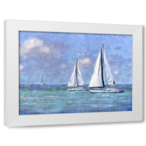 Sailing Day White Modern Wood Framed Art Print by Blue, Nina
