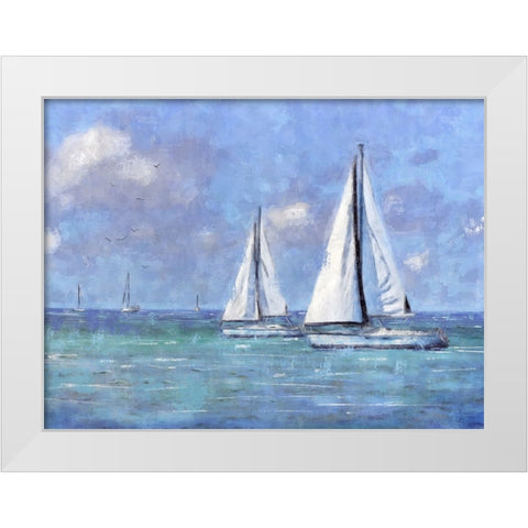 Sailing Day White Modern Wood Framed Art Print by Blue, Nina