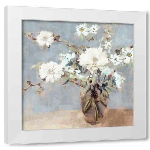 Soft Blue Bouquet II White Modern Wood Framed Art Print by Blue, Nina