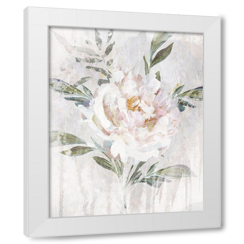 Abstract Peony White Modern Wood Framed Art Print by Blue, Nina