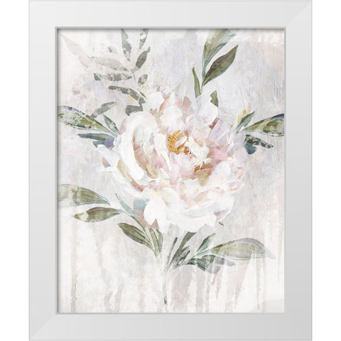 Abstract Peony White Modern Wood Framed Art Print by Blue, Nina