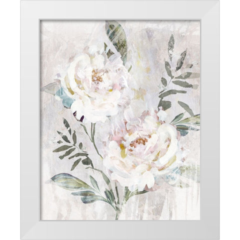 Abstract Peony III White Modern Wood Framed Art Print by Blue, Nina