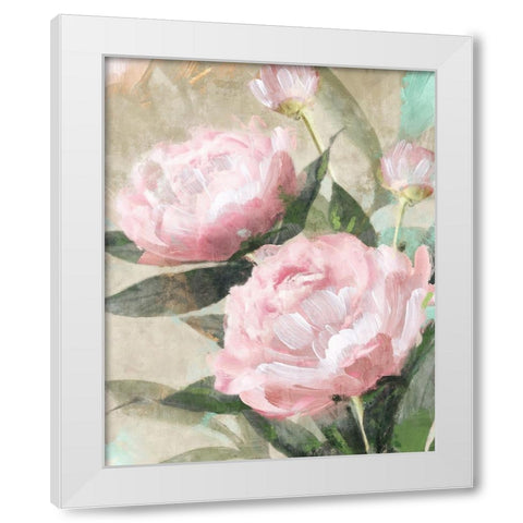 Bountiful Peonies II White Modern Wood Framed Art Print by Blue, Nina