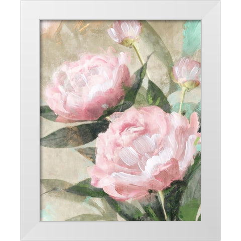 Bountiful Peonies II White Modern Wood Framed Art Print by Blue, Nina