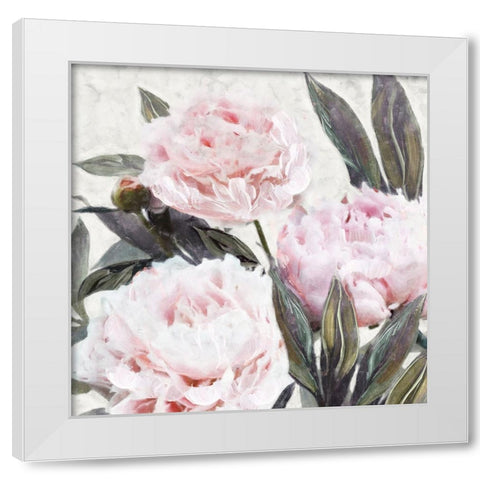 Bountiful Peonies IV White Modern Wood Framed Art Print by Blue, Nina