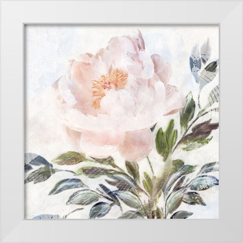 Peony Melody White Modern Wood Framed Art Print by Blue, Nina