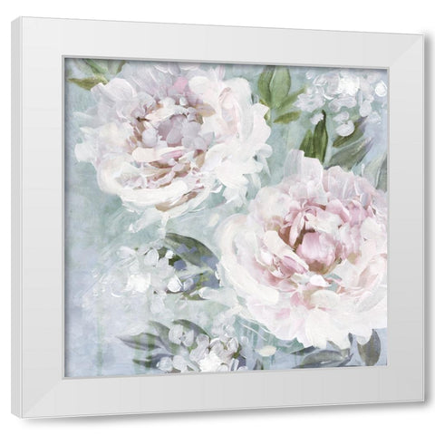 Whispering Peonies II White Modern Wood Framed Art Print by Blue, Nina