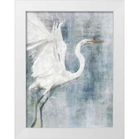 Glacier Heron White Modern Wood Framed Art Print by Blue, Nina