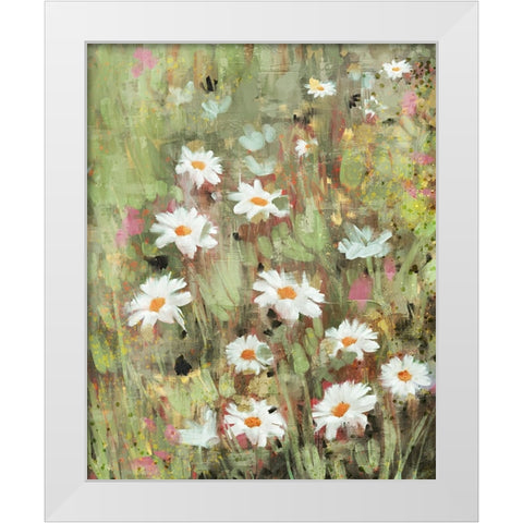 Daisy Field I White Modern Wood Framed Art Print by Blue, Nina