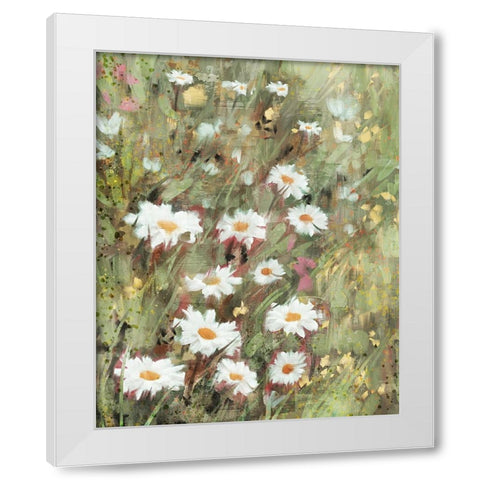 Daisy Field II White Modern Wood Framed Art Print by Blue, Nina