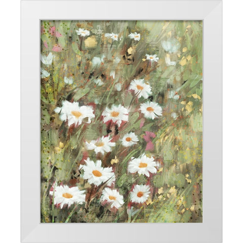 Daisy Field II White Modern Wood Framed Art Print by Blue, Nina