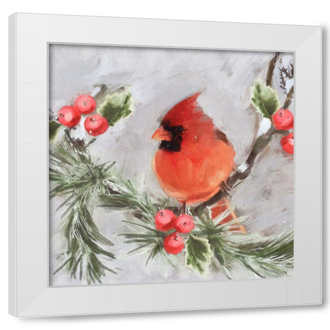 Cardinal White Modern Wood Framed Art Print by Blue, Nina