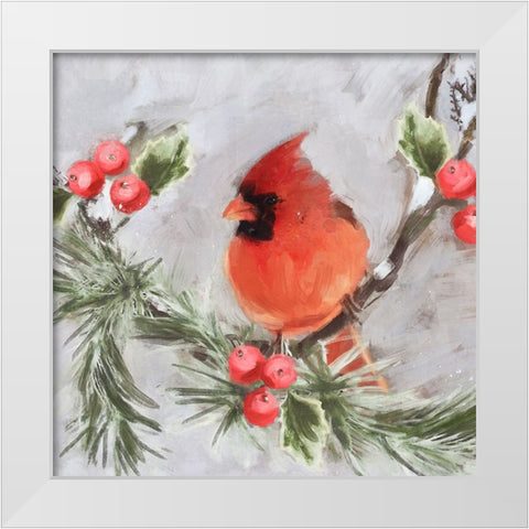 Cardinal White Modern Wood Framed Art Print by Blue, Nina