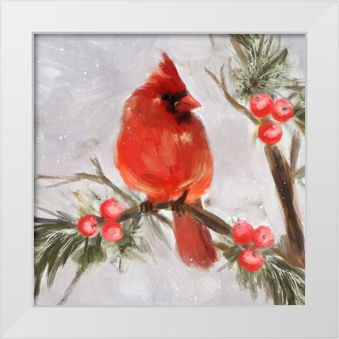 Cardinal II White Modern Wood Framed Art Print by Blue, Nina