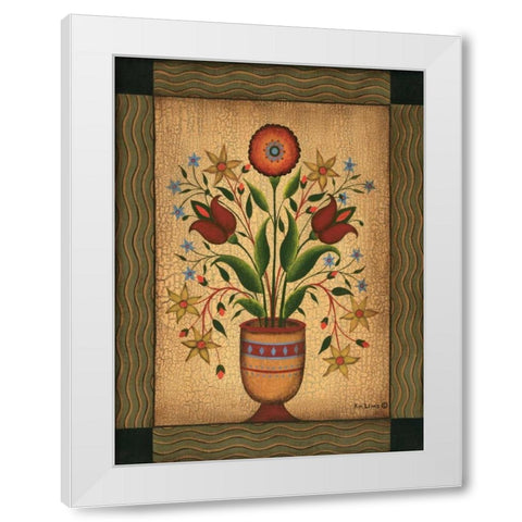 Floral White Modern Wood Framed Art Print by Lewis, Kim