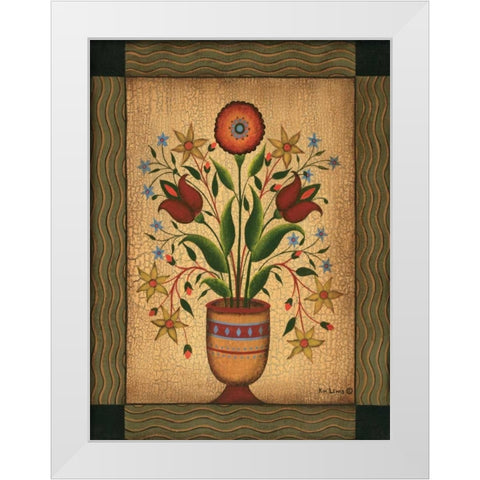 Floral White Modern Wood Framed Art Print by Lewis, Kim