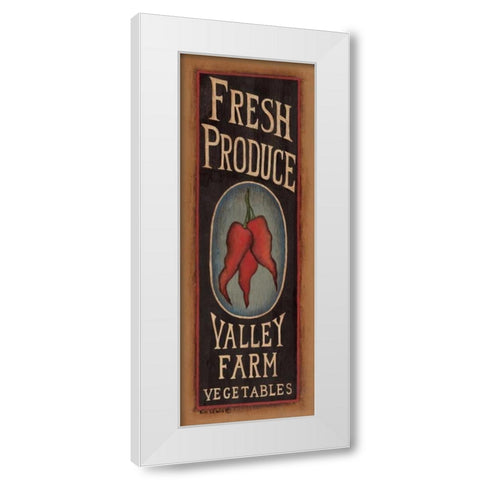 Peppers White Modern Wood Framed Art Print by Lewis, Kim