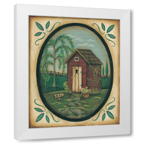 Her Outhouse White Modern Wood Framed Art Print by Lewis, Kim