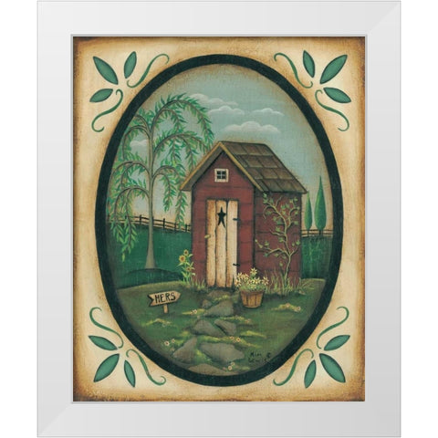 Her Outhouse White Modern Wood Framed Art Print by Lewis, Kim