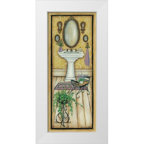 Purple Sink White Modern Wood Framed Art Print by Lewis, Kim
