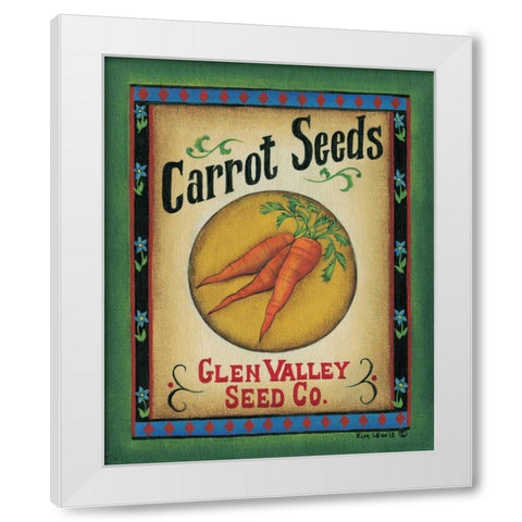 Carrot Seeds White Modern Wood Framed Art Print by Lewis, Kim
