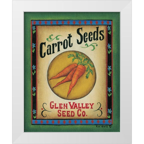 Carrot Seeds White Modern Wood Framed Art Print by Lewis, Kim