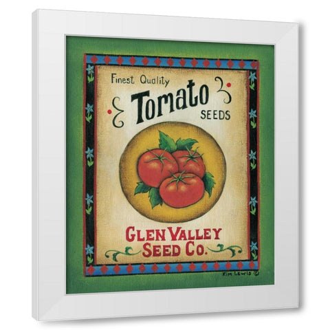 Tomato Seeds White Modern Wood Framed Art Print by Lewis, Kim