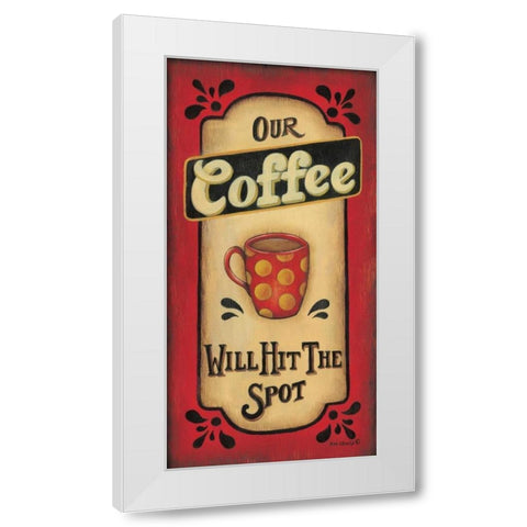Our Coffee White Modern Wood Framed Art Print by Lewis, Kim