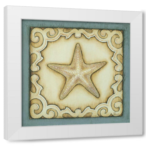 Cottage Starfish White Modern Wood Framed Art Print by Lewis, Kim