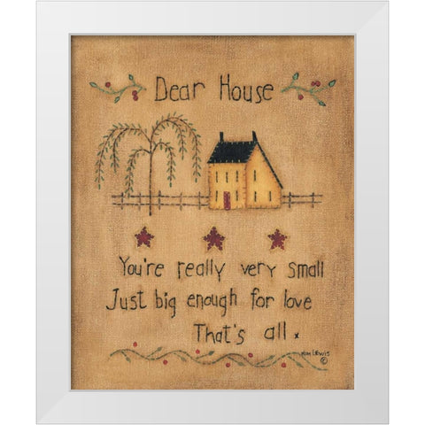 Dear House White Modern Wood Framed Art Print by Lewis, Kim