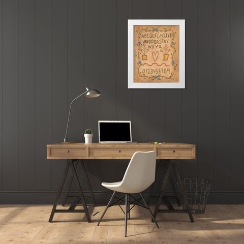 ABC White Modern Wood Framed Art Print by Lewis, Kim