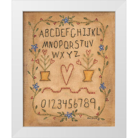 ABC White Modern Wood Framed Art Print by Lewis, Kim