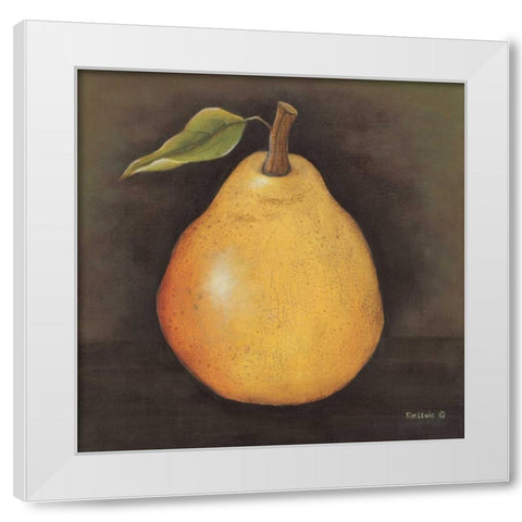 Yellow Pear White Modern Wood Framed Art Print by Lewis, Kim