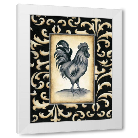 Rooster I White Modern Wood Framed Art Print by Lewis, Kim